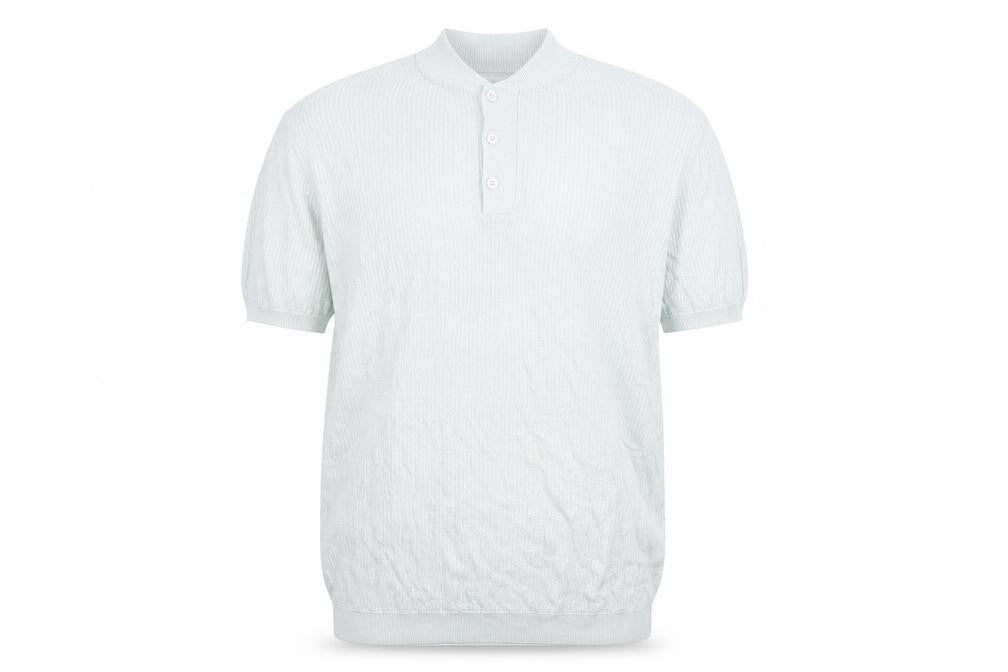 Zara Man Mint Green Short Sleeve Knit Collared Shirt Medium