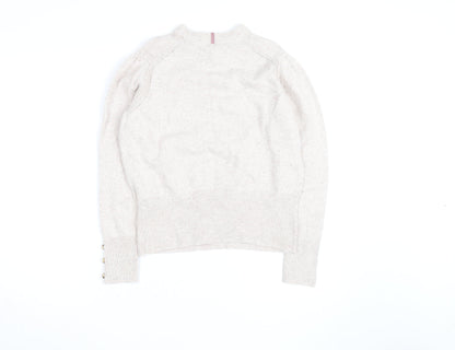 Marks and Spencer Women Beige Wool Blend High Neck Jumper Size 14