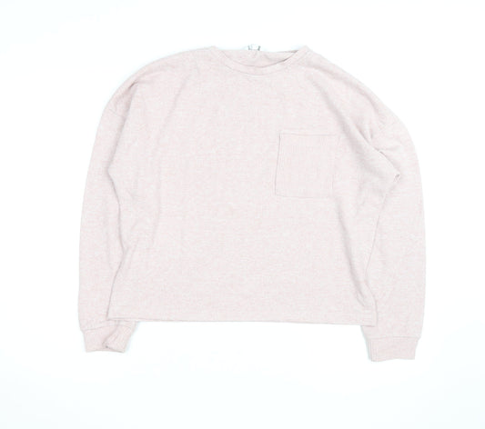 Dunelm Women’s Pink Crew Neck Long Sleeve Relaxed Fit Jumper Size 12