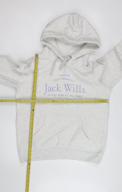 Jack Wills Women's Grey Pullover Hoodie Size 12 Cotton Blend Casual