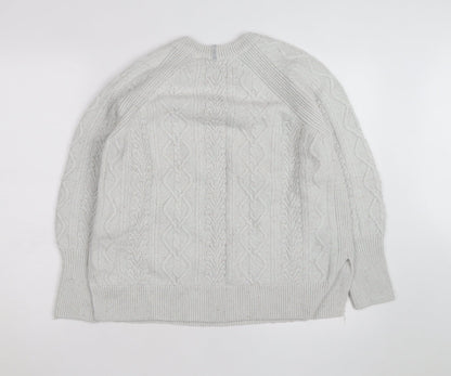 Marks and Spencer Womens Ivory Cable-Knit Button Jumper Size 12