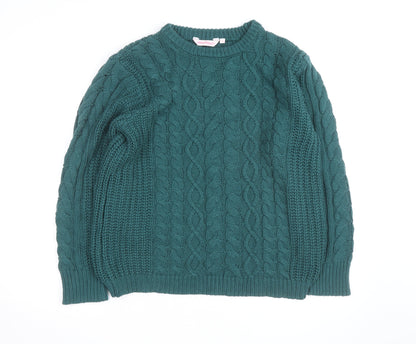 Bench Angels Womens Green Cable Knit Pullover Jumper Size 14