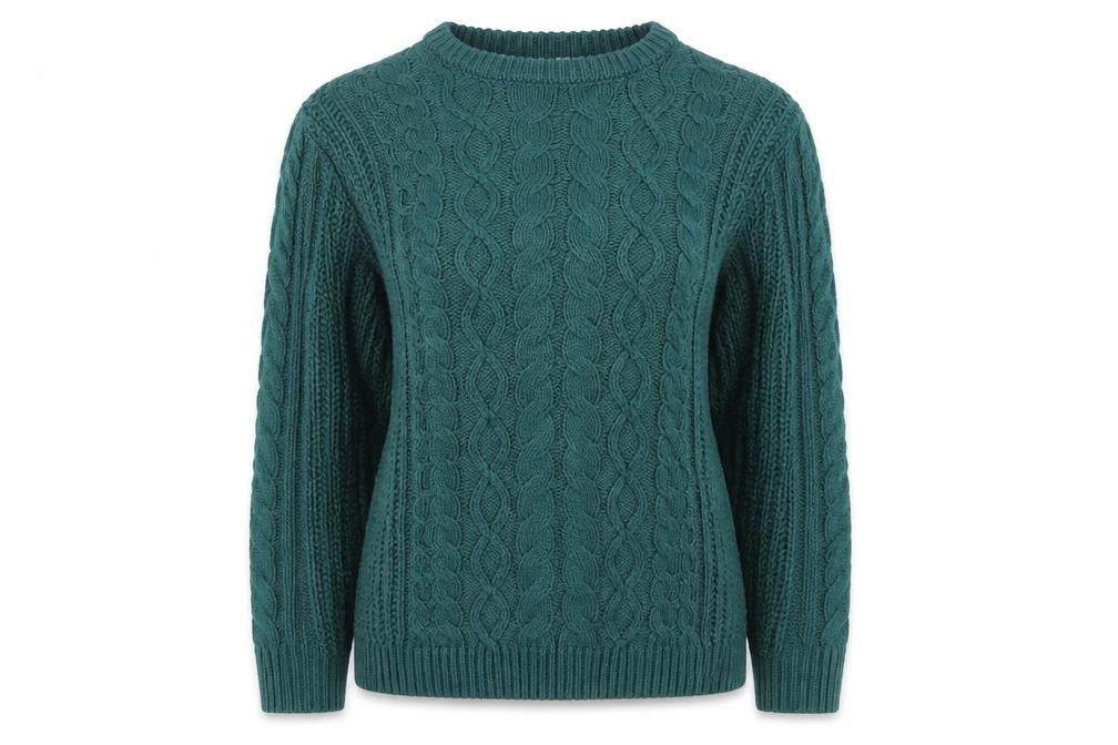 Bench Angels Womens Green Cable Knit Pullover Jumper Size 14