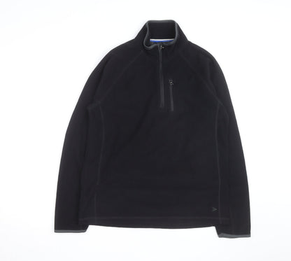 Marks and Spencer Mens Black Fleece 1/4 Zip Sweatshirt Size S