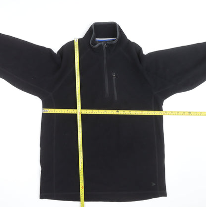Marks and Spencer Mens Black Fleece 1/4 Zip Sweatshirt Size S