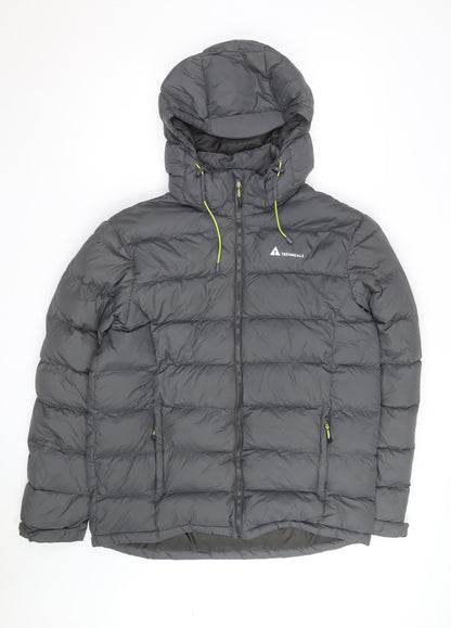 Technicals Mens Grey L Hooded Puffer Jacket Outdoor Insulated Coat