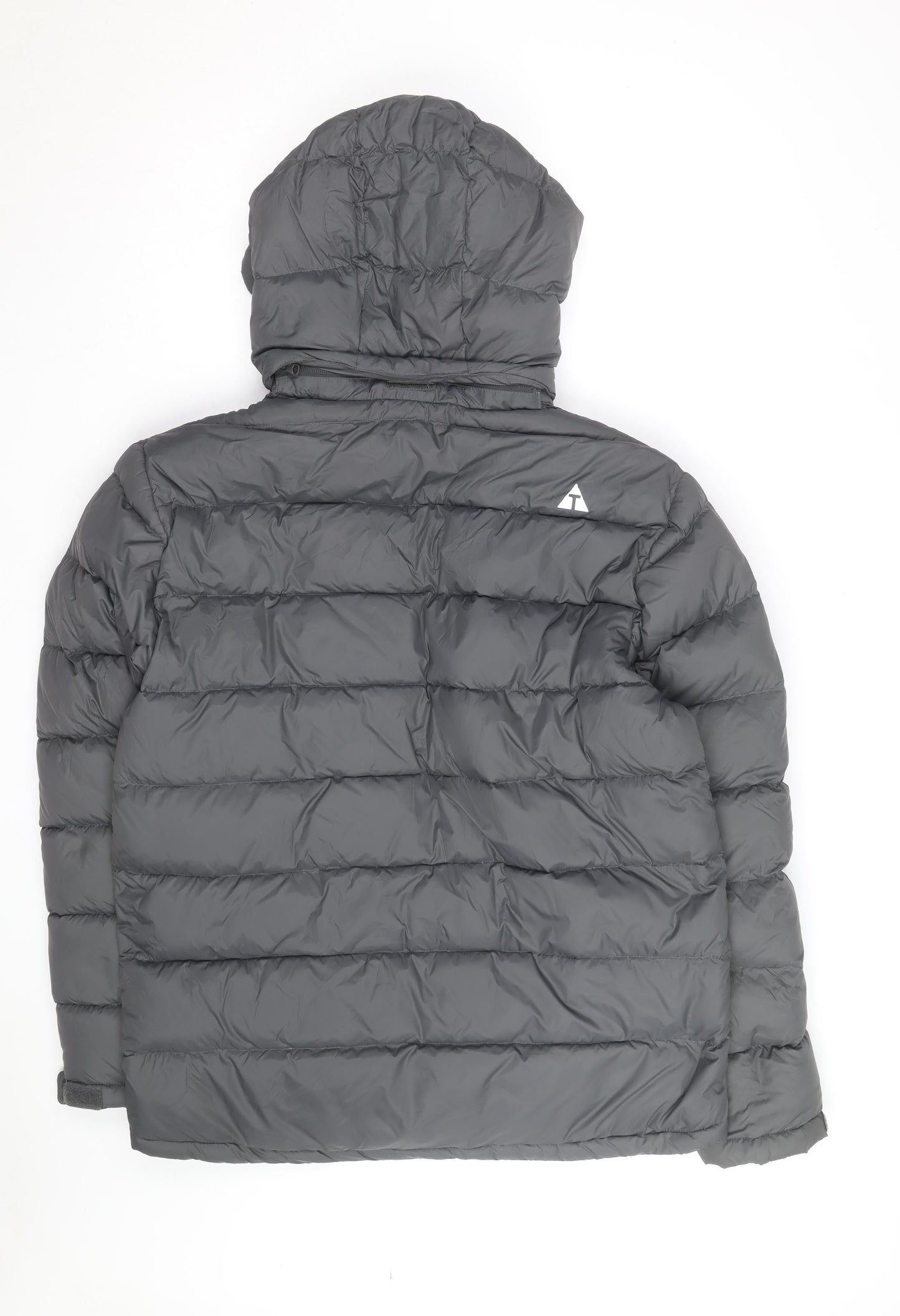 Technicals Mens Grey L Hooded Puffer Jacket Outdoor Insulated Coat