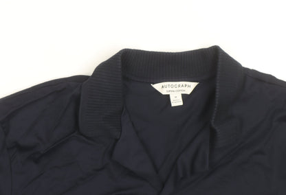 Marks and Spencer Autograph Men's Blue Supima Cotton Short Sleeve Button-Up Shirt M