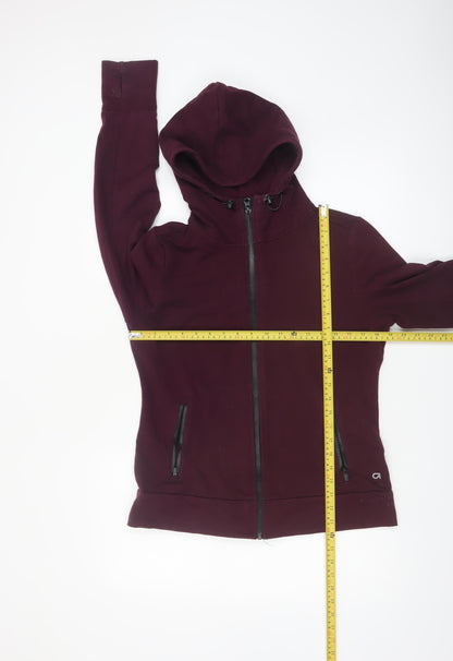 GapFit Women’s Burgundy Full Zip Hoodie M Cotton Blend