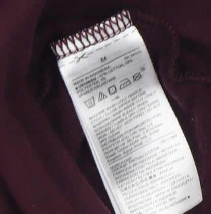 GapFit Women’s Burgundy Full Zip Hoodie M Cotton Blend