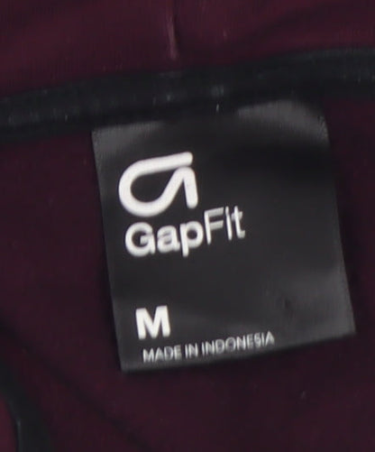 GapFit Women’s Burgundy Full Zip Hoodie M Cotton Blend