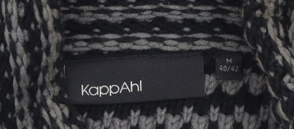 KappAhl Women's Grey Striped Chunky Knit Cardigan Size 14