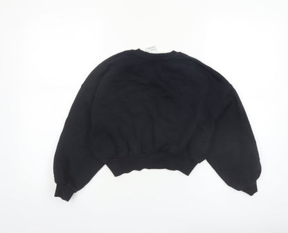 Nike Girls Black Pullover Fleece Sweatshirt Size 8-9 Years Regular Fit