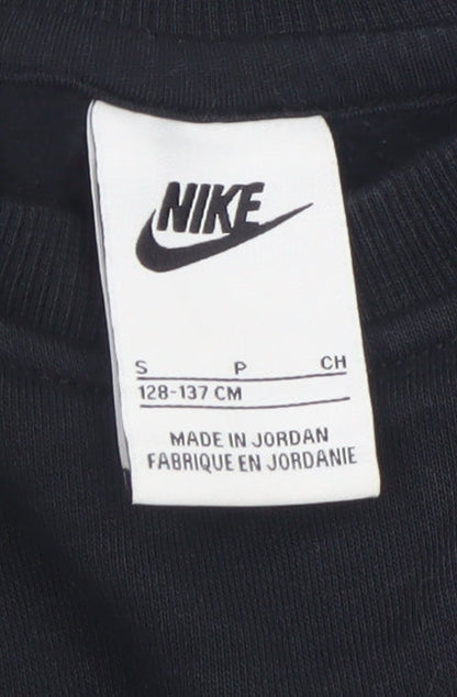 Nike Girls Black Pullover Fleece Sweatshirt Size 8-9 Years Regular Fit