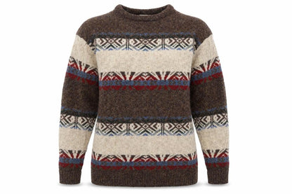 BHS Women’s Brown Fair Isle Shetland Wool Jumper L