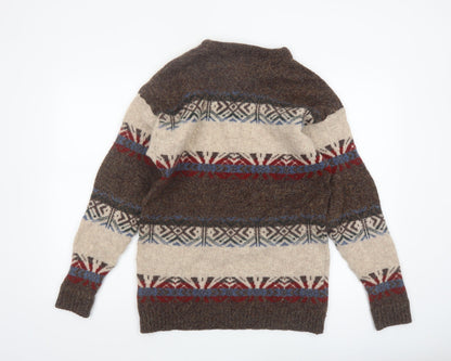 BHS Women’s Brown Fair Isle Shetland Wool Jumper L