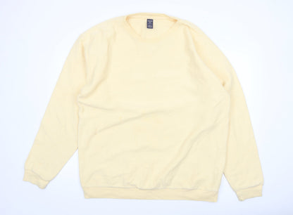 Lands' End Men's Beige Cotton V-Neck Sweatshirt L Tall