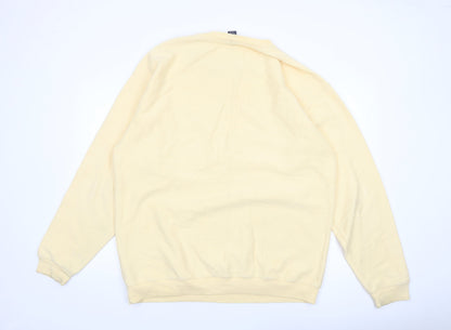 Lands' End Men's Beige Cotton V-Neck Sweatshirt L Tall