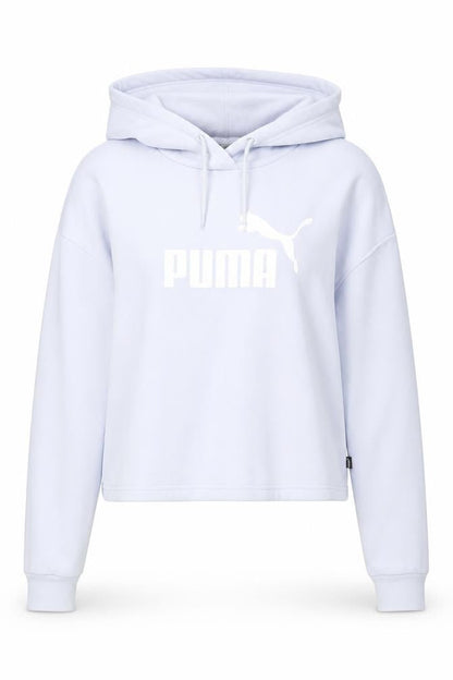 Puma Women's Light Blue Pullover Hoodie Medium Cotton Blend