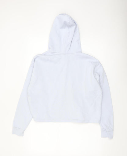 Puma Women's Light Blue Pullover Hoodie Medium Cotton Blend