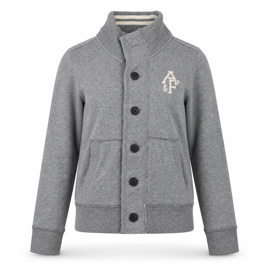 Abercrombie & Fitch Women Grey Small Button Bomber Jacket