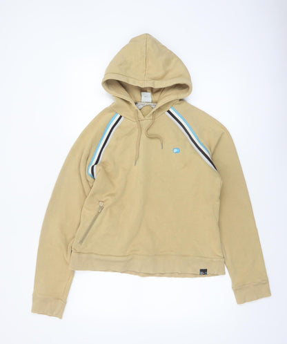 Nike Women Beige Hooded Pullover Sweatshirt L Cotton Blend