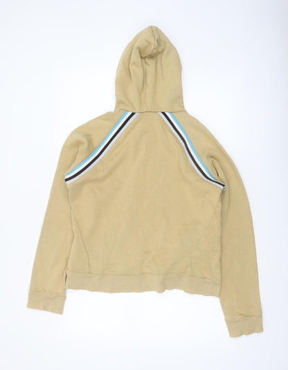 Nike Women Beige Hooded Pullover Sweatshirt L Cotton Blend