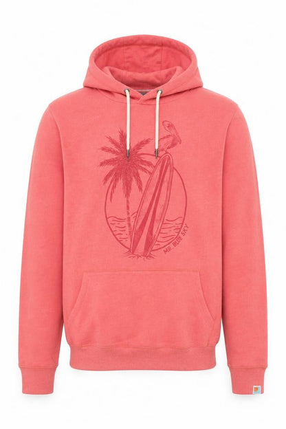 Mr. Blue Sky Men's Pink Pullover Hoodie M Graphic Surf Design