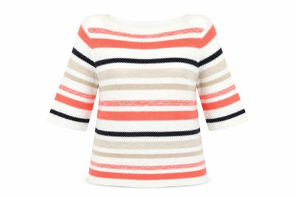 Jessica Graaf Women Multicoloured Striped 3/4 Sleeve Pullover Jumper S