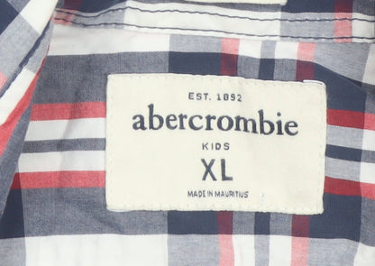 Abercrombie Boys Multicoloured Plaid Long Sleeve Button-Up Shirt XL Cotton