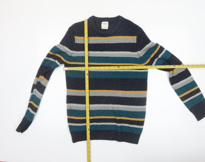 Marks and Spencer Men's Multicoloured Striped Pullover Jumper Size S