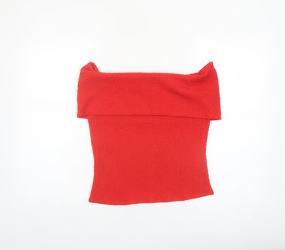 H&M Women’s Red Off Shoulder Camisole Blouse Size 12 Slim Fit