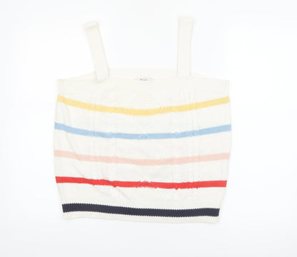 Tu Women’s Multicoloured Striped Knit Tank Top Size 16
