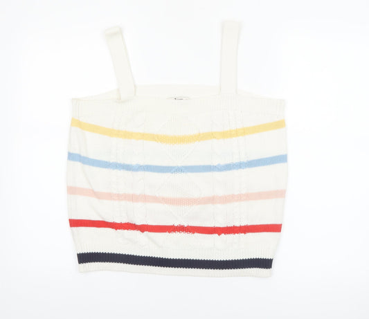 Tu Women’s Multicoloured Striped Knit Tank Top Size 16