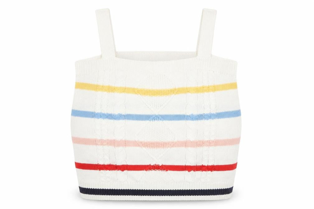 Tu Women’s Multicoloured Striped Knit Tank Top Size 16