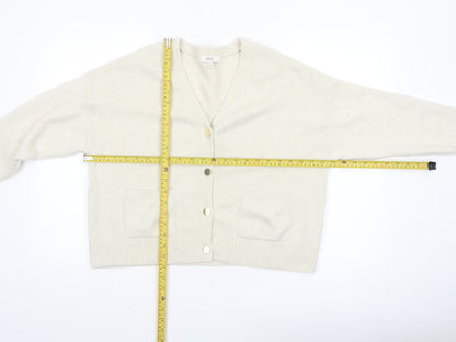 Marks and Spencer Women's Ivory V-Neck Button Cardigan Size M