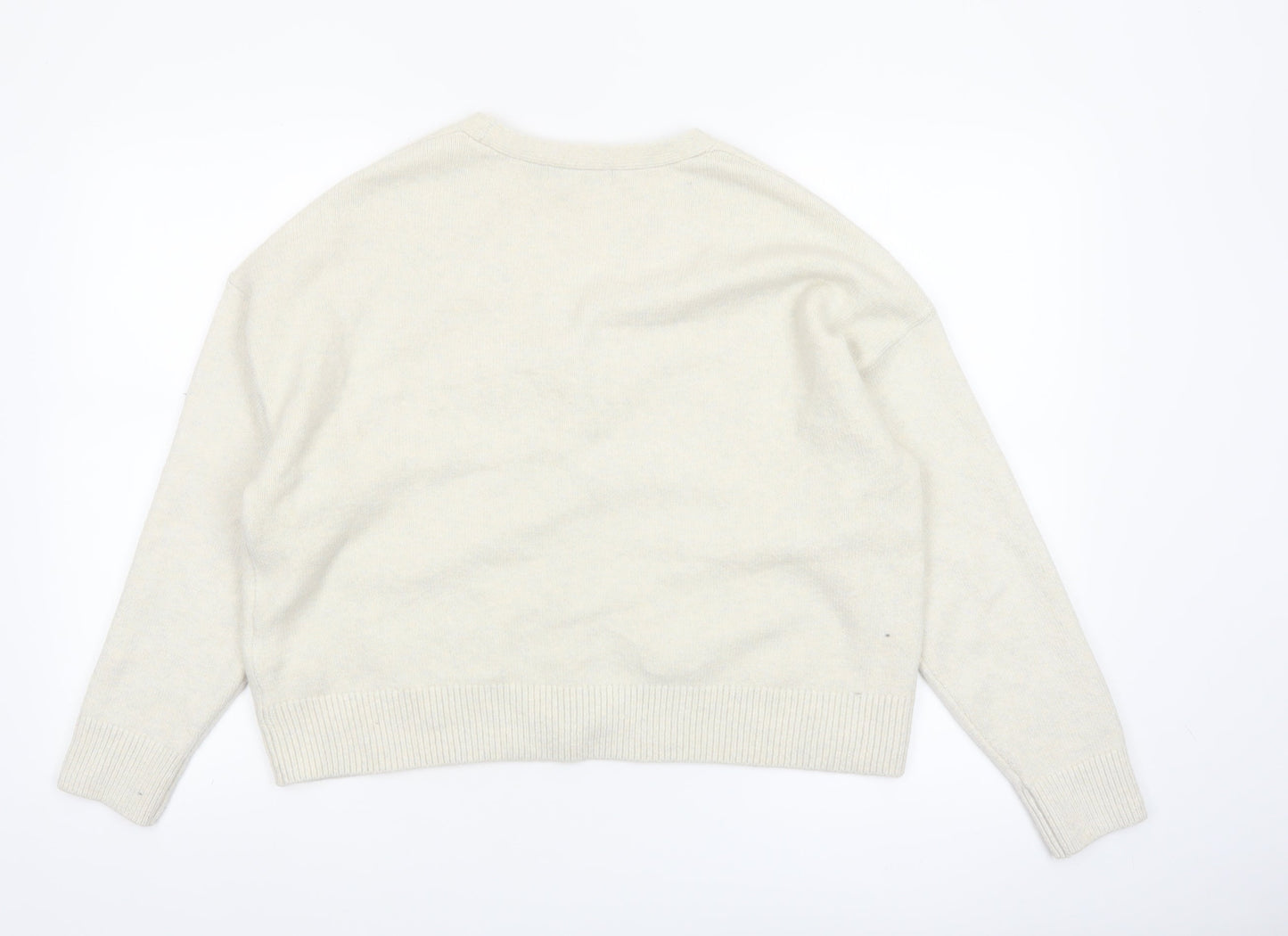 Marks and Spencer Women's Ivory V-Neck Button Cardigan Size M