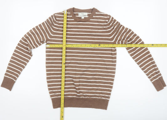 Marks and Spencer Women’s Brown Striped Merino Wool Jumper Size 6
