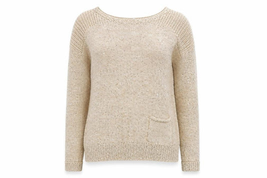 Wallis Women’s Beige Petite Sequin Knit Pullover Jumper S