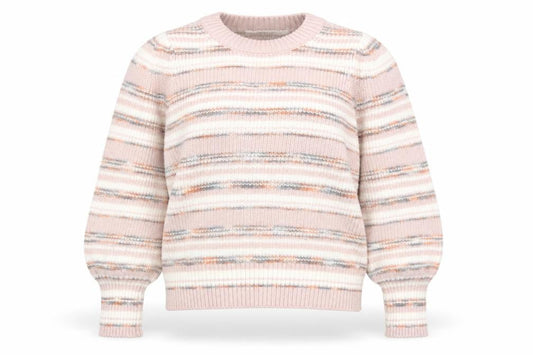 Front view of Yaya Women Multicoloured Striped Knit Crew Neck Jumper, size M