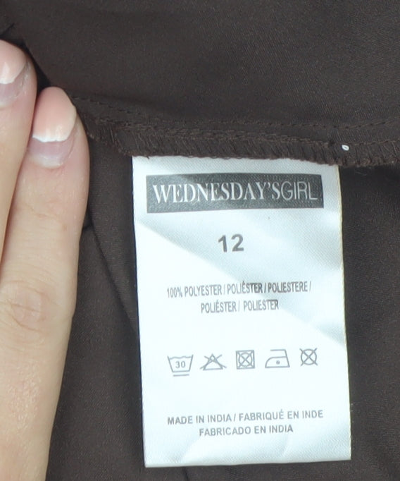 Wednesday's Girl Women's Brown Size 12 Midi Straight Skirt