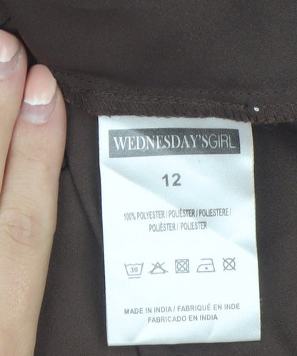 Wednesday's Girl Women's Brown Size 12 Midi Straight Skirt