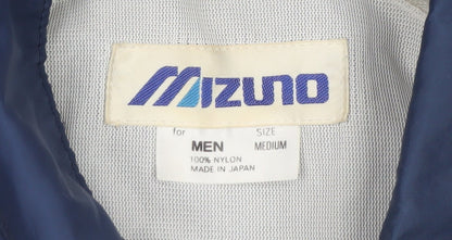 Mizuno Men's Blue Medium Windbreaker Nylon Jacket