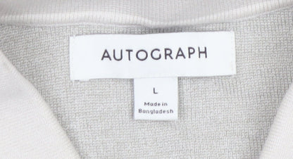 Marks and Spencer Autograph Mens Beige Floral Henley Jumper L
