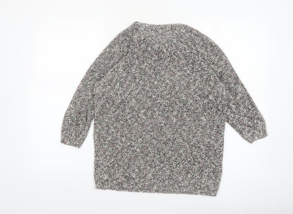 Marks and Spencer Women’s Grey Chunky-Knit Pullover Jumper Size 14