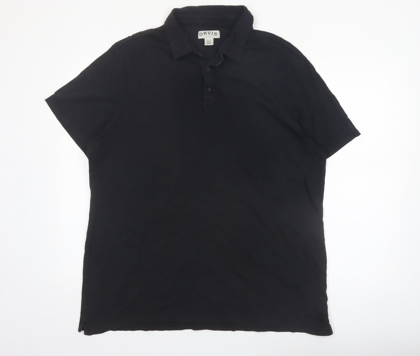 Orvis Men's Black 2XL Classic Cotton Short Sleeve Polo Shirt