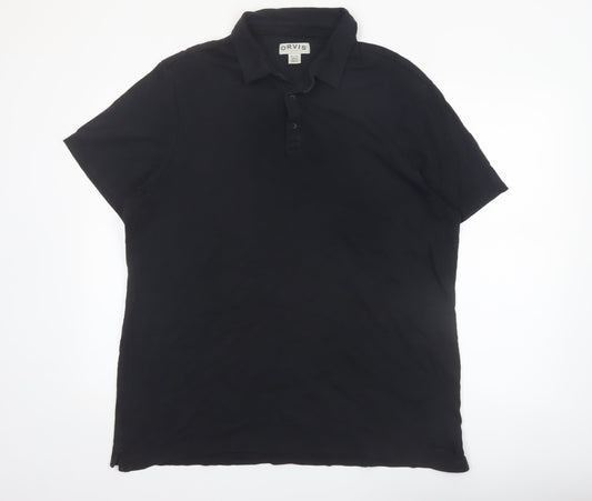 Orvis Men's Black 2XL Classic Cotton Short Sleeve Polo Shirt