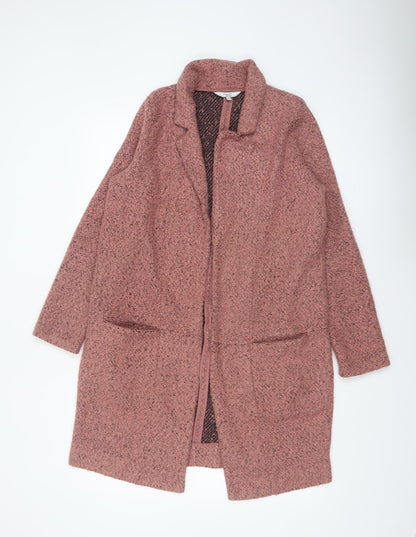 Next Womens Pink Coatigan Size 10 Regular Mid-Length Overcoat