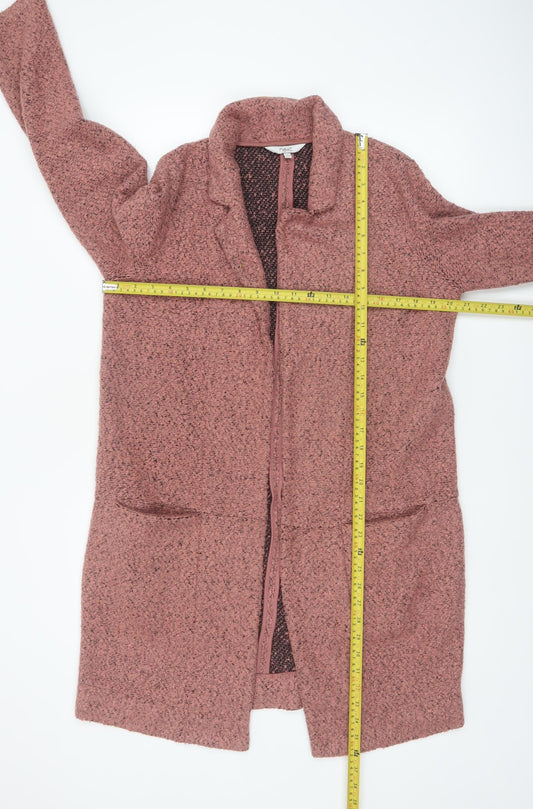 Next Womens Pink Coatigan Size 10 Regular Mid-Length Overcoat