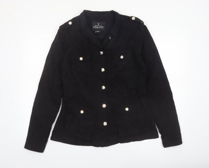Noroze Women's Black Military Style Cotton Jacket UK 12